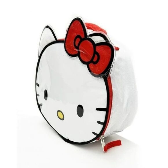 Sanrio Hello Kitty Face Lunch Bag for Girls 3-D Ears and Red Bow Insulated NEW - Picture 5 of 7